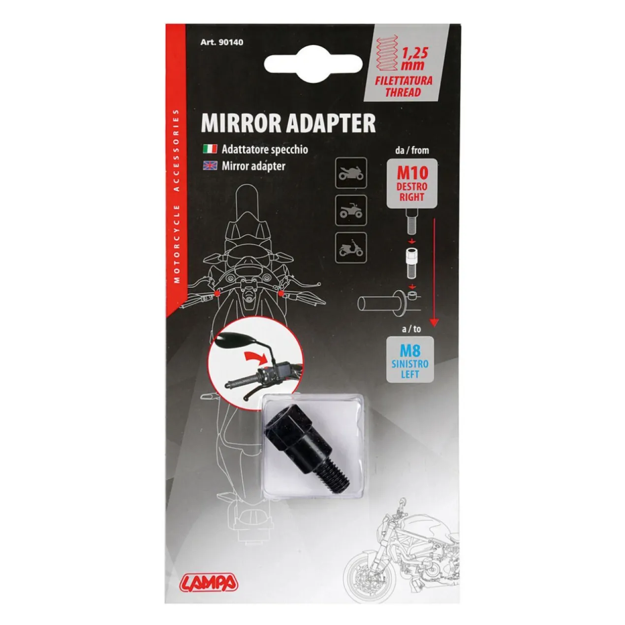 Adatattatore.specchio Da M10 Dx A M8 Sx