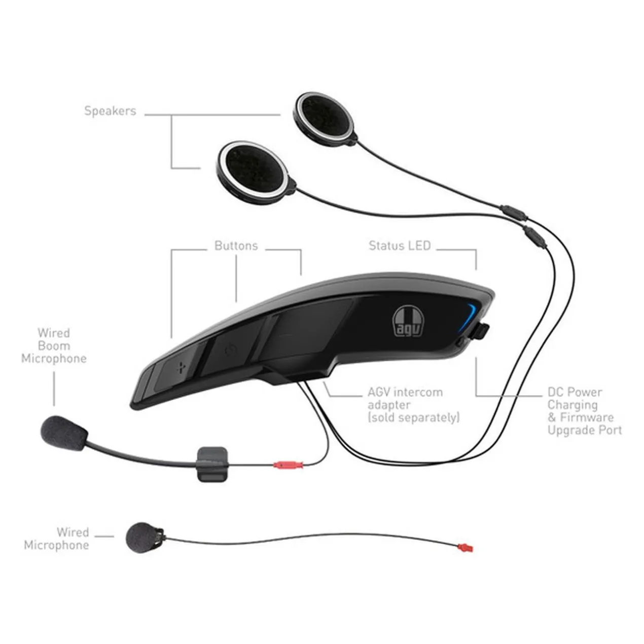 Agv Bluetooth Intercom Ark (c) Black