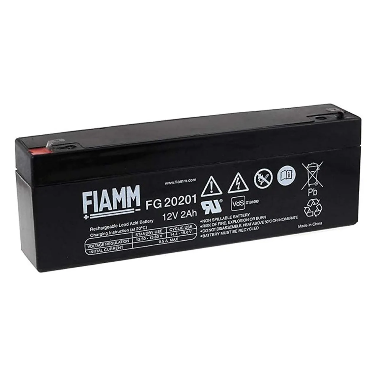 Batteria Al Piombo Fiamm Fg20201 12v 2 Ah Ricaricabile
