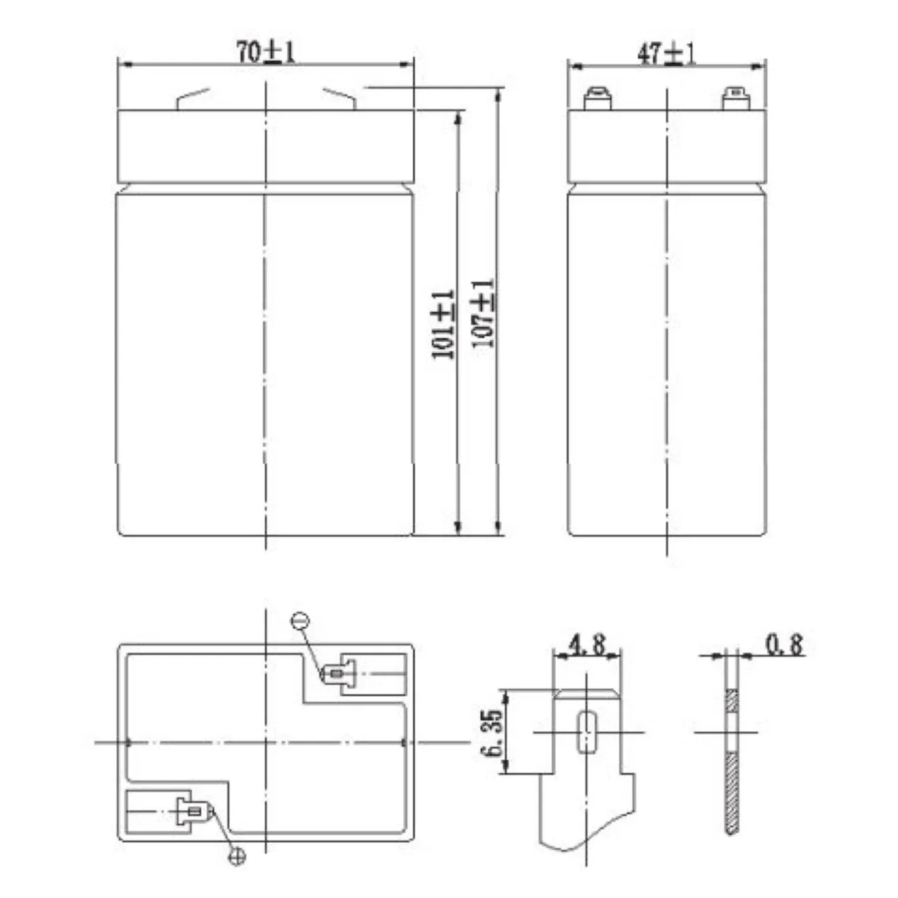 Batteria Al Piombo Ricaricabile AGM Per Servizi 6v 5 Ah
