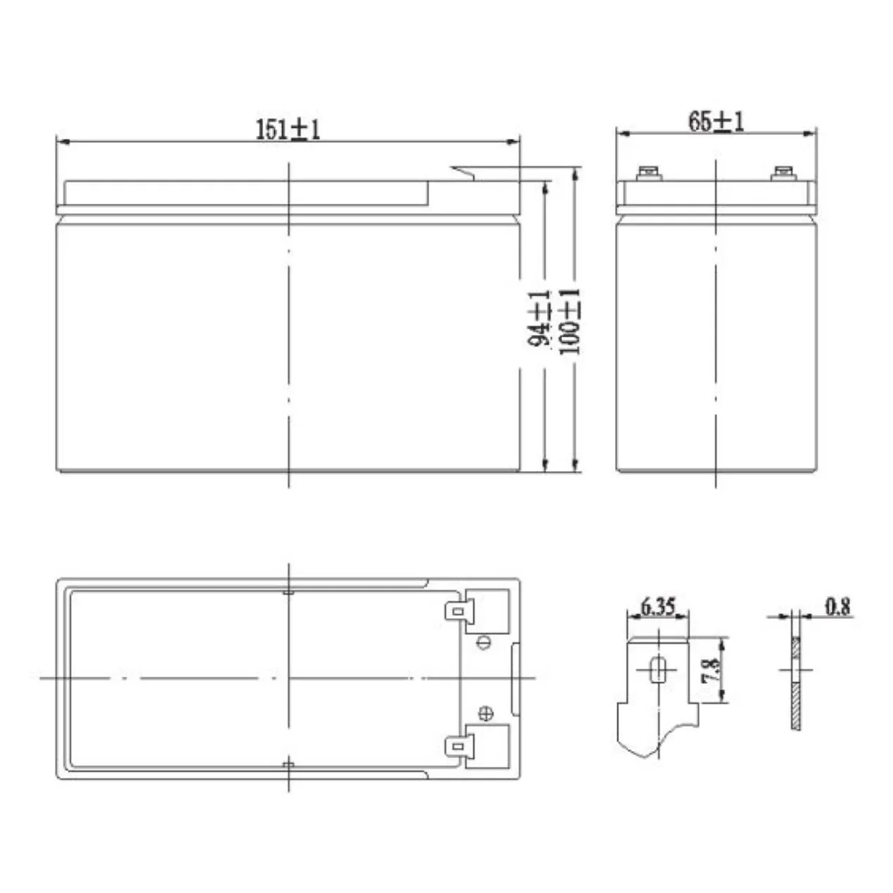 Batteria Al Piombo Ricaricabile AGM Per Servizi 12v 10ah