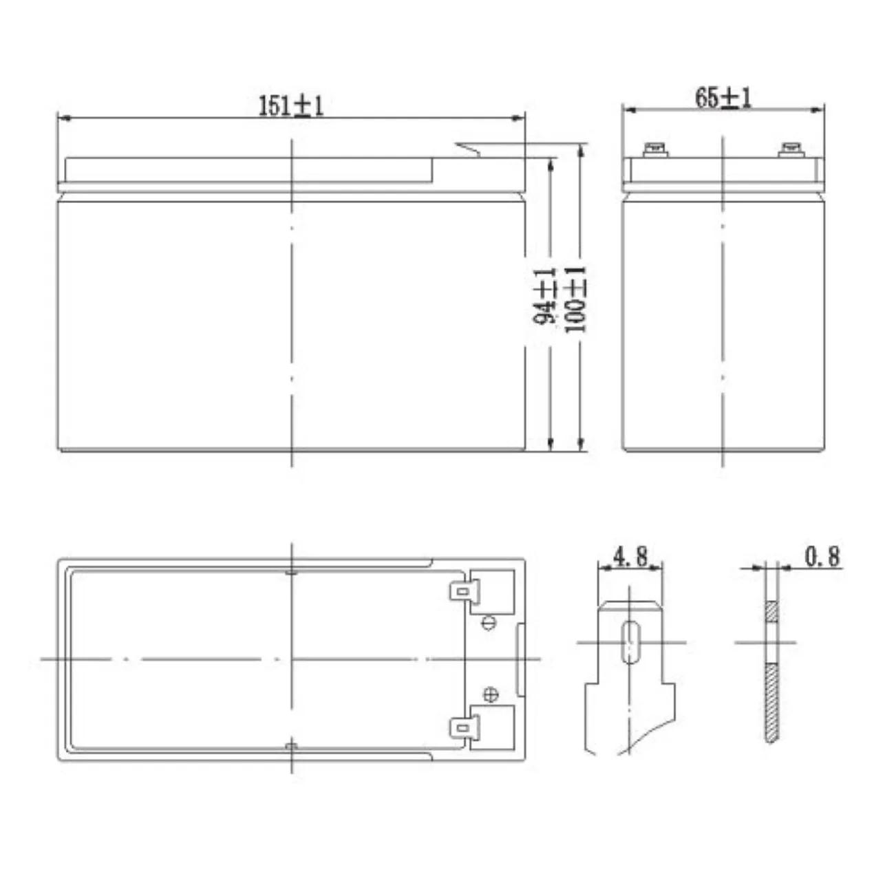 Batteria Al Piombo Ricaricabile AGM Per Servizi 12v 7.2ah