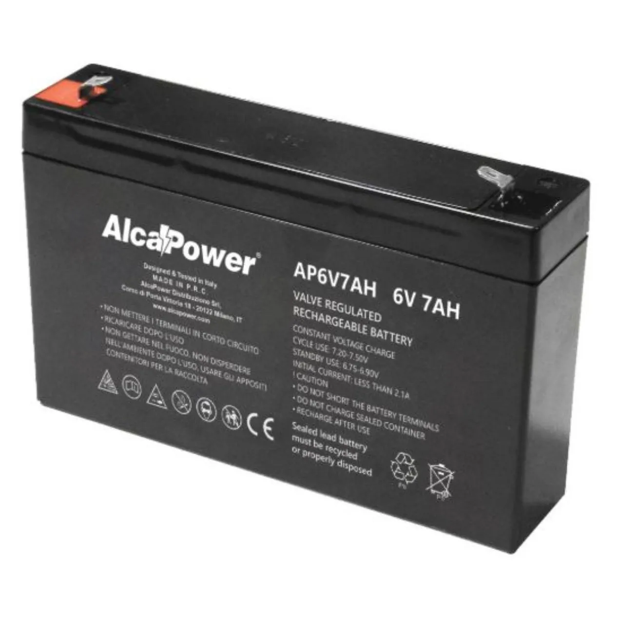 Batteria Al Piombo Ricaricabile AGM Per Servizi 6v 7 Ah