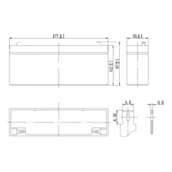 Batteria Al Piombo Ricaricabile AGM Per Servizi 12v 2,3ah