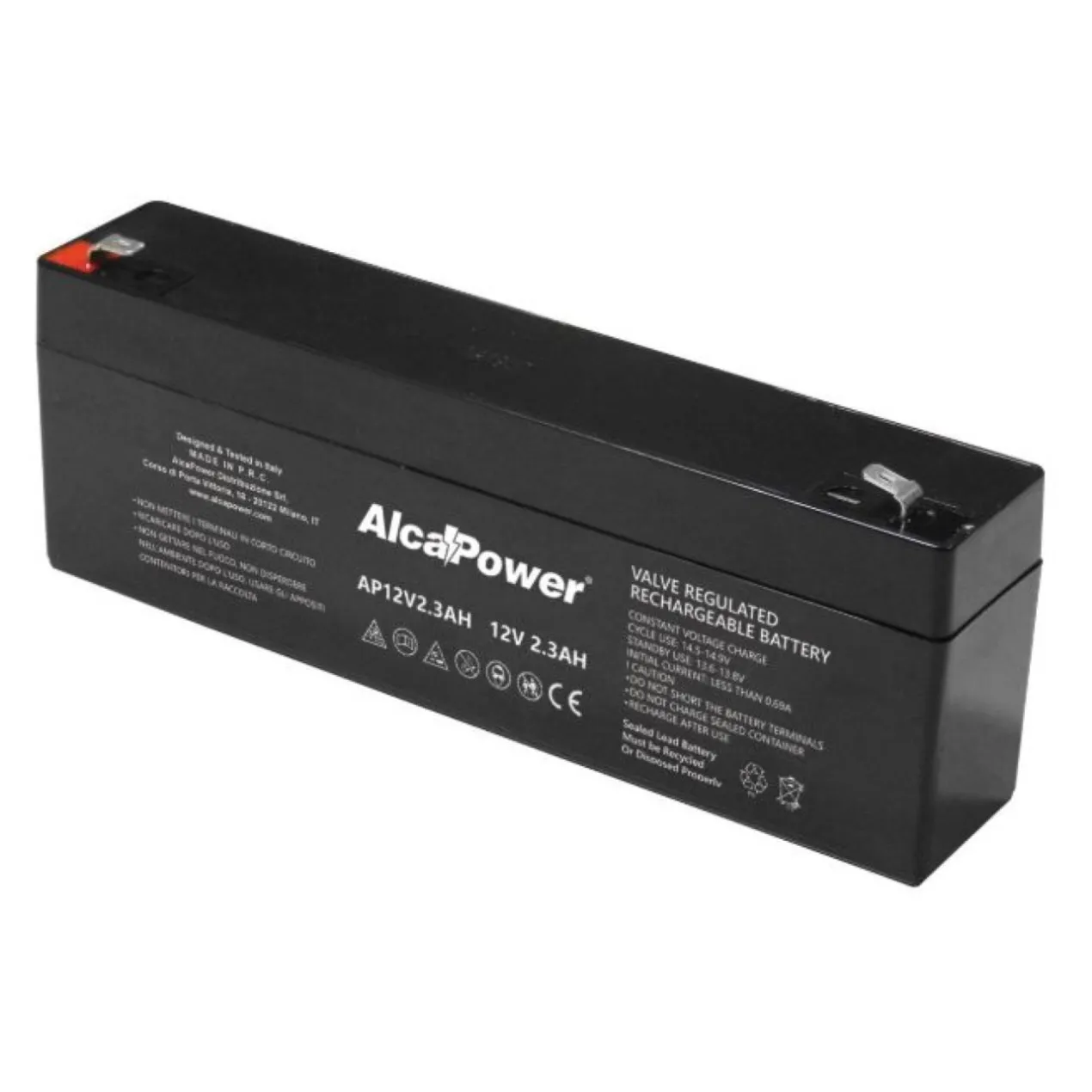 Batteria Al Piombo Ricaricabile AGM Per Servizi 12v 2,3ah