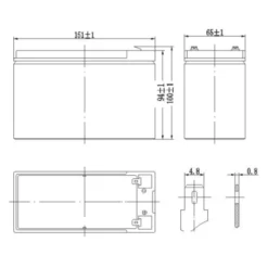 Batteria Al Piombo Ricaricabile AGM Per Servizi 12v 10ah - T1