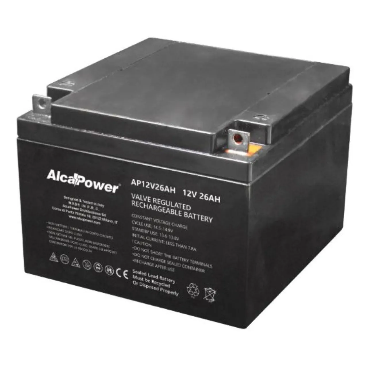 Batteria Al Piombo Ricaricabile AGM Per Servizi 12v 26ah