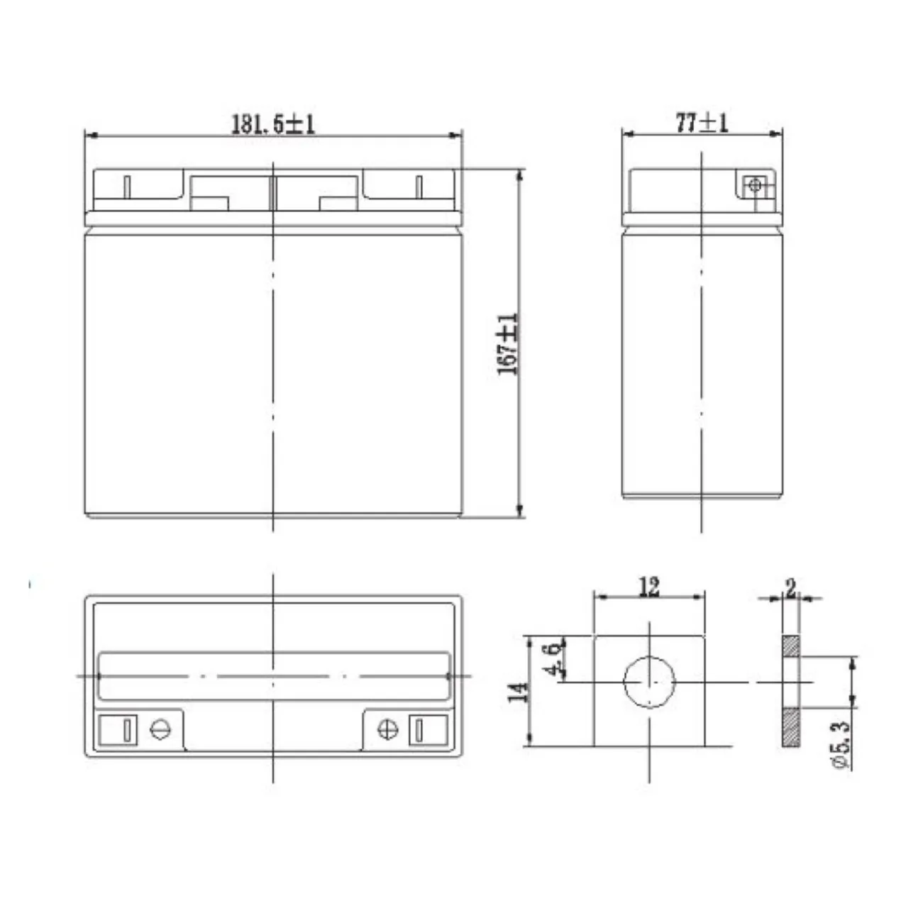 Batteria Al Piombo Ricaricabile AGM CICLICA Per Servizi 12v 22ah