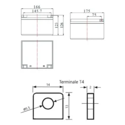 Batteria Al Piombo Ricaricabile AGM CICLICA Per Servizi 12v 26ah