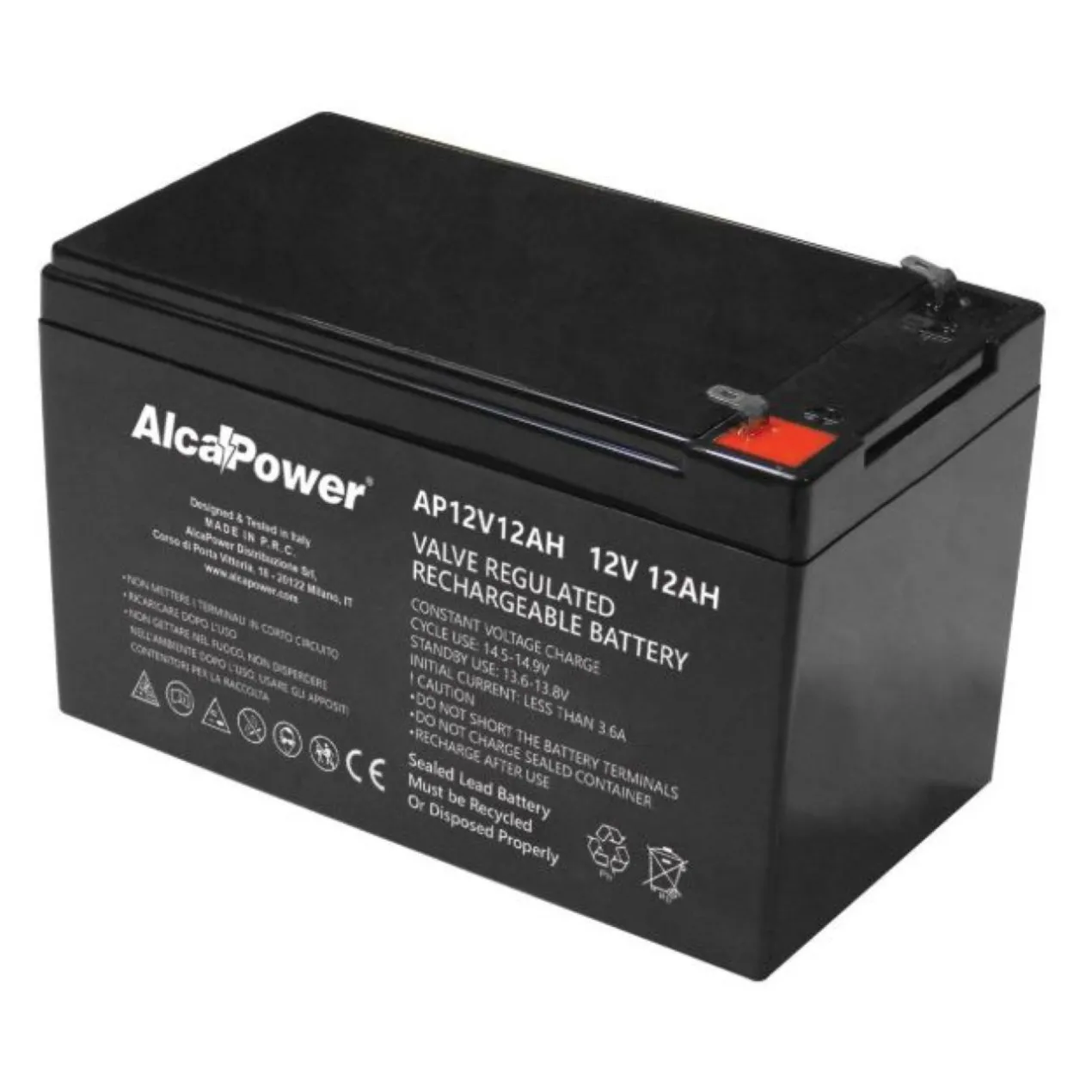 Batteria Al Piombo Ricaricabile AGM Per Servizi 12v 12ah