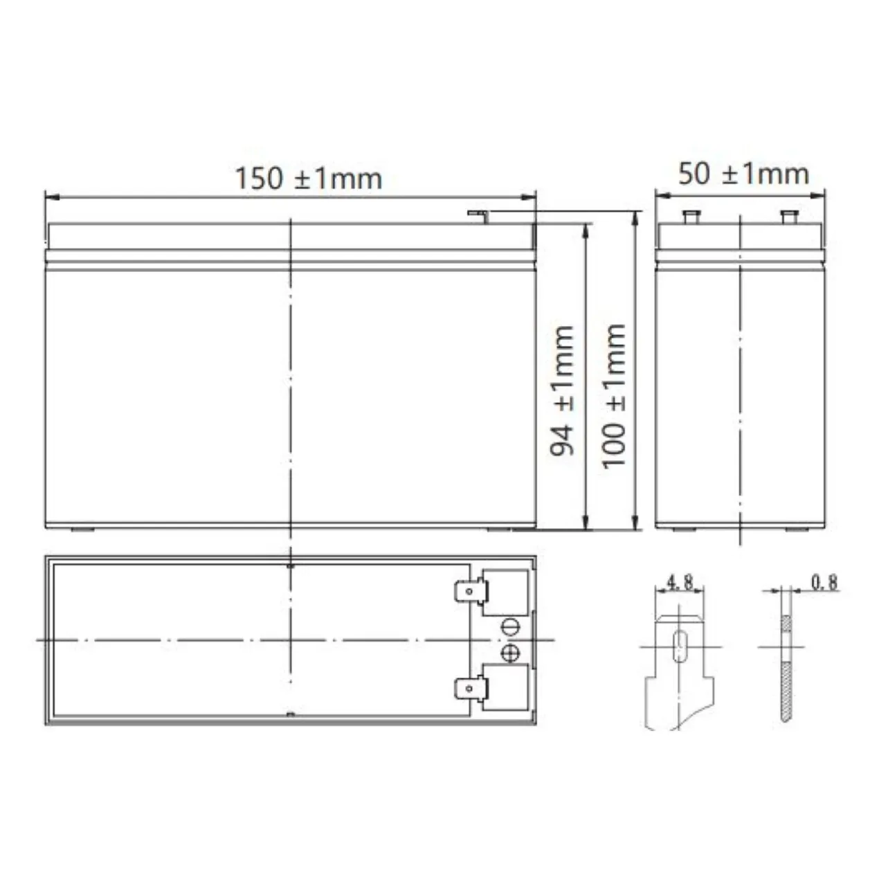 Batteria Al Piombo Ricaricabile AGM Per Servizi 12v 6ah