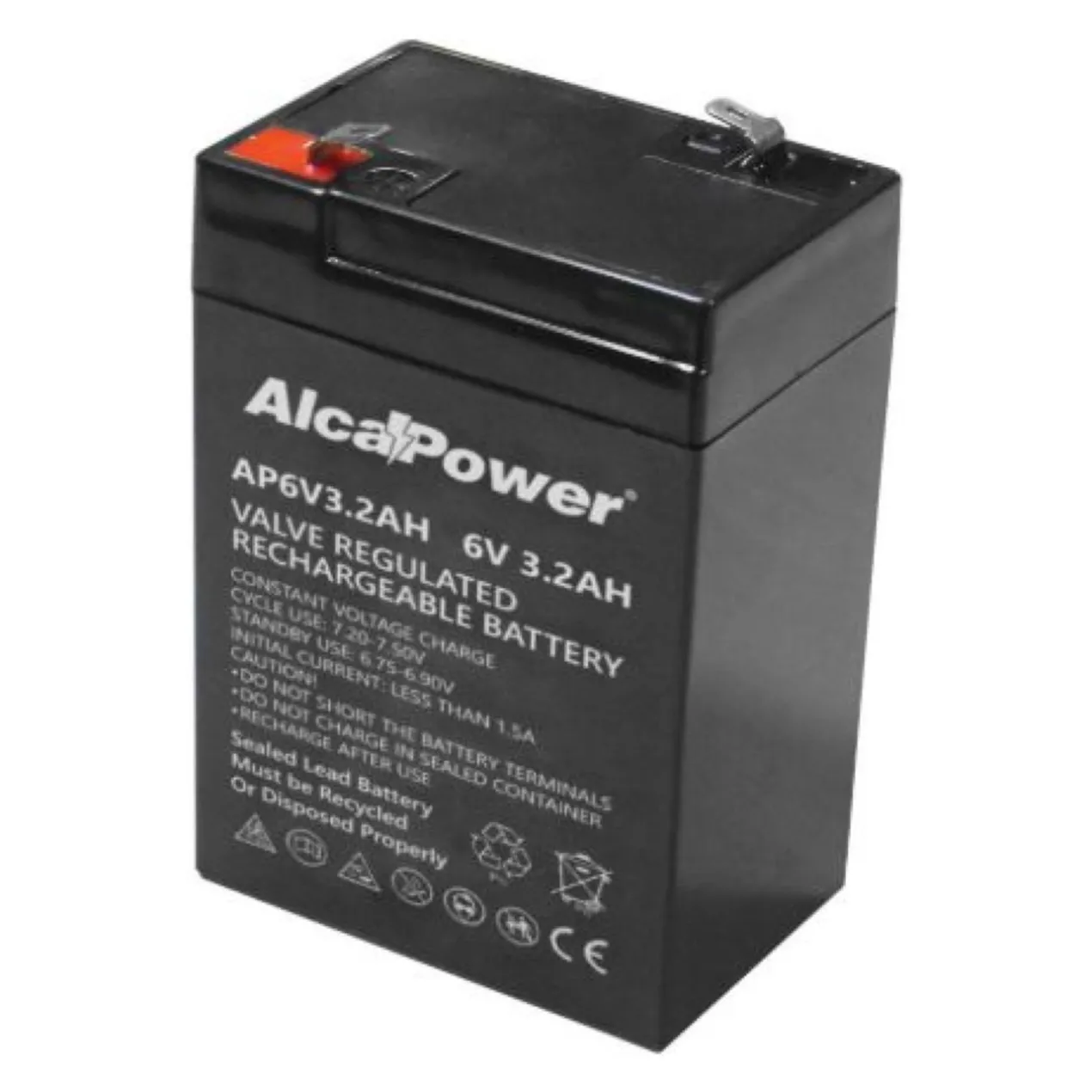 Batteria Al Piombo Ricaricabile AGM Per Servizi 6v 3,2 Ah-(mm) 33x66x