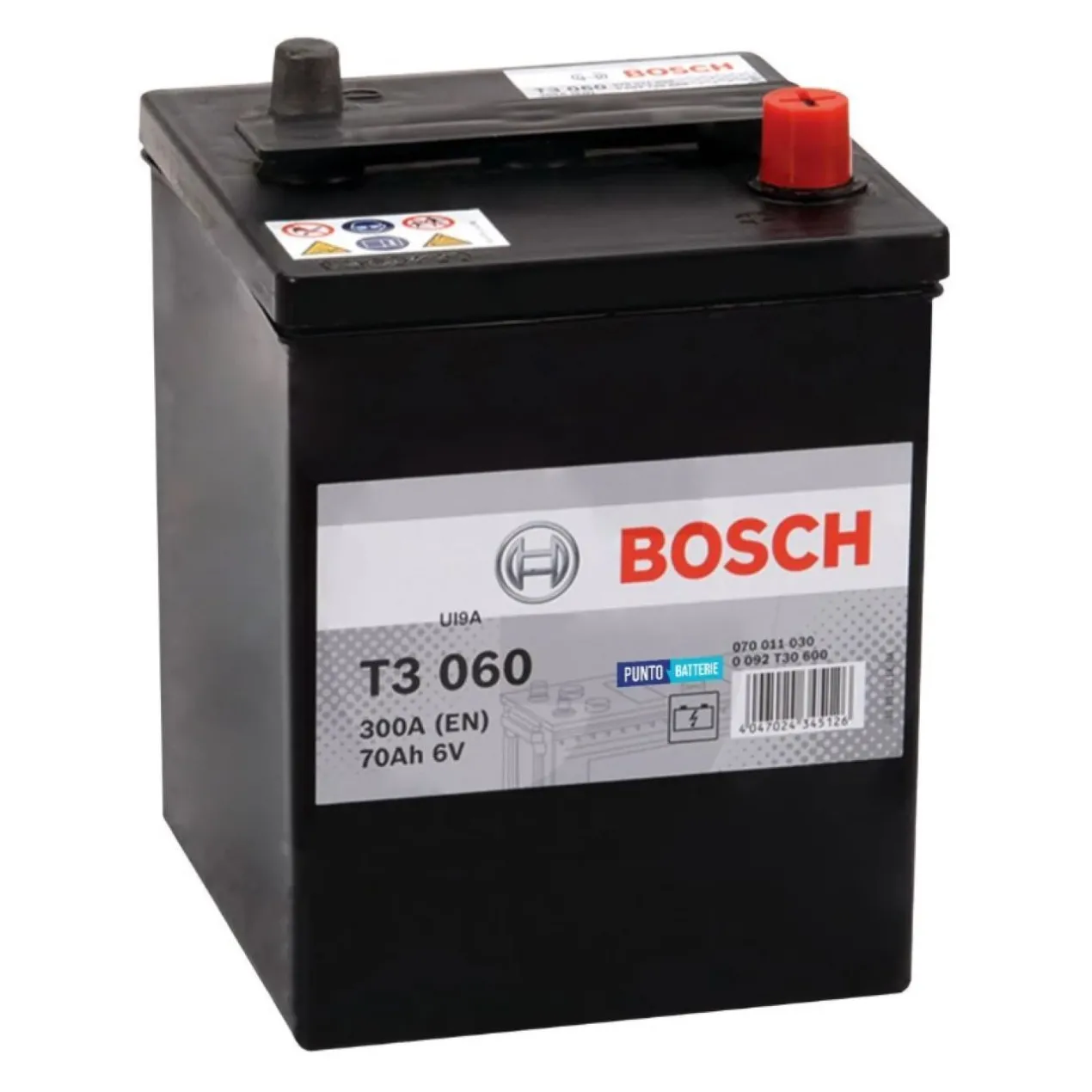Batteria Bosch T3 060 6 V 70 Ah. 300 A.