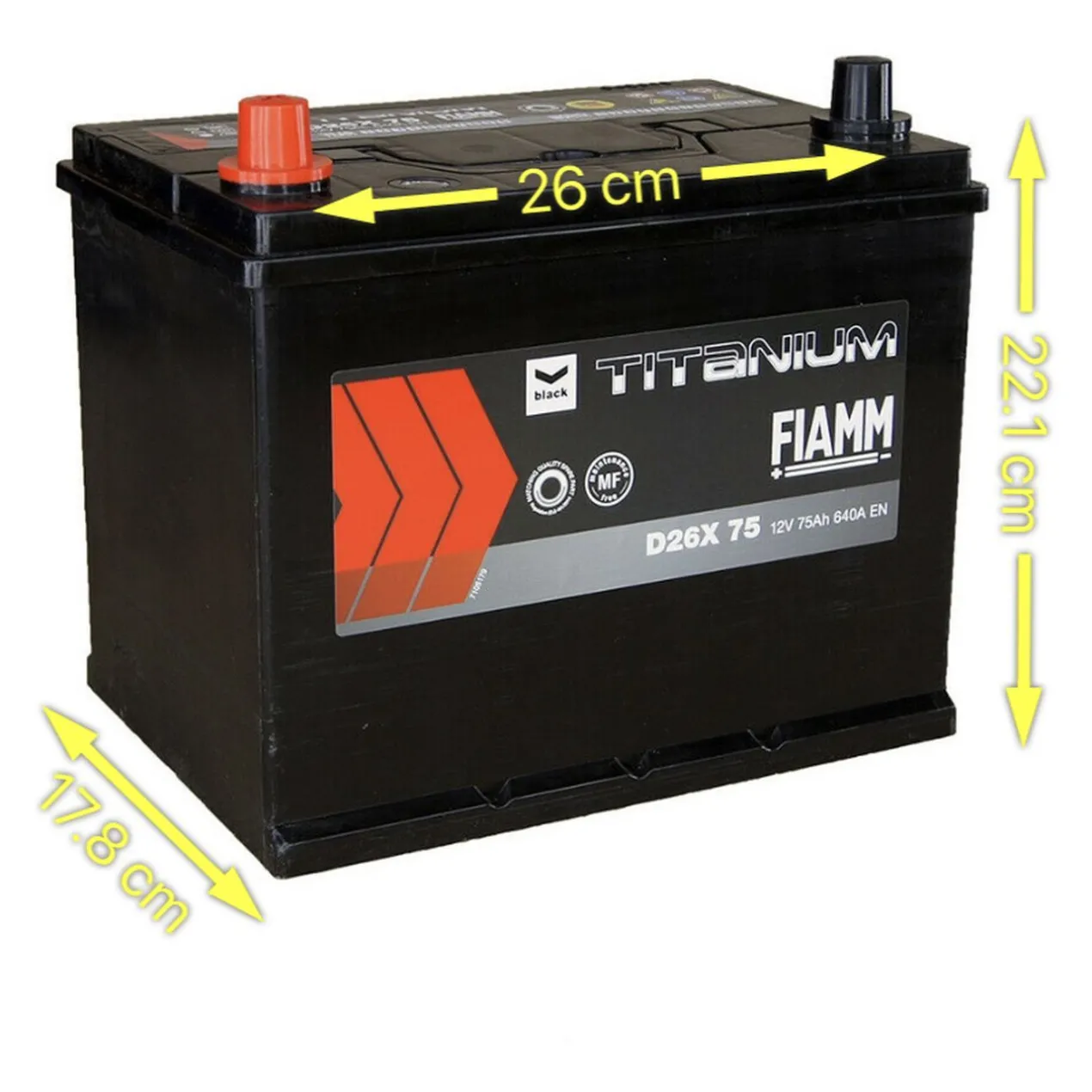 Batteria Fiamm 75 Ah. Titanium Black D26x 75