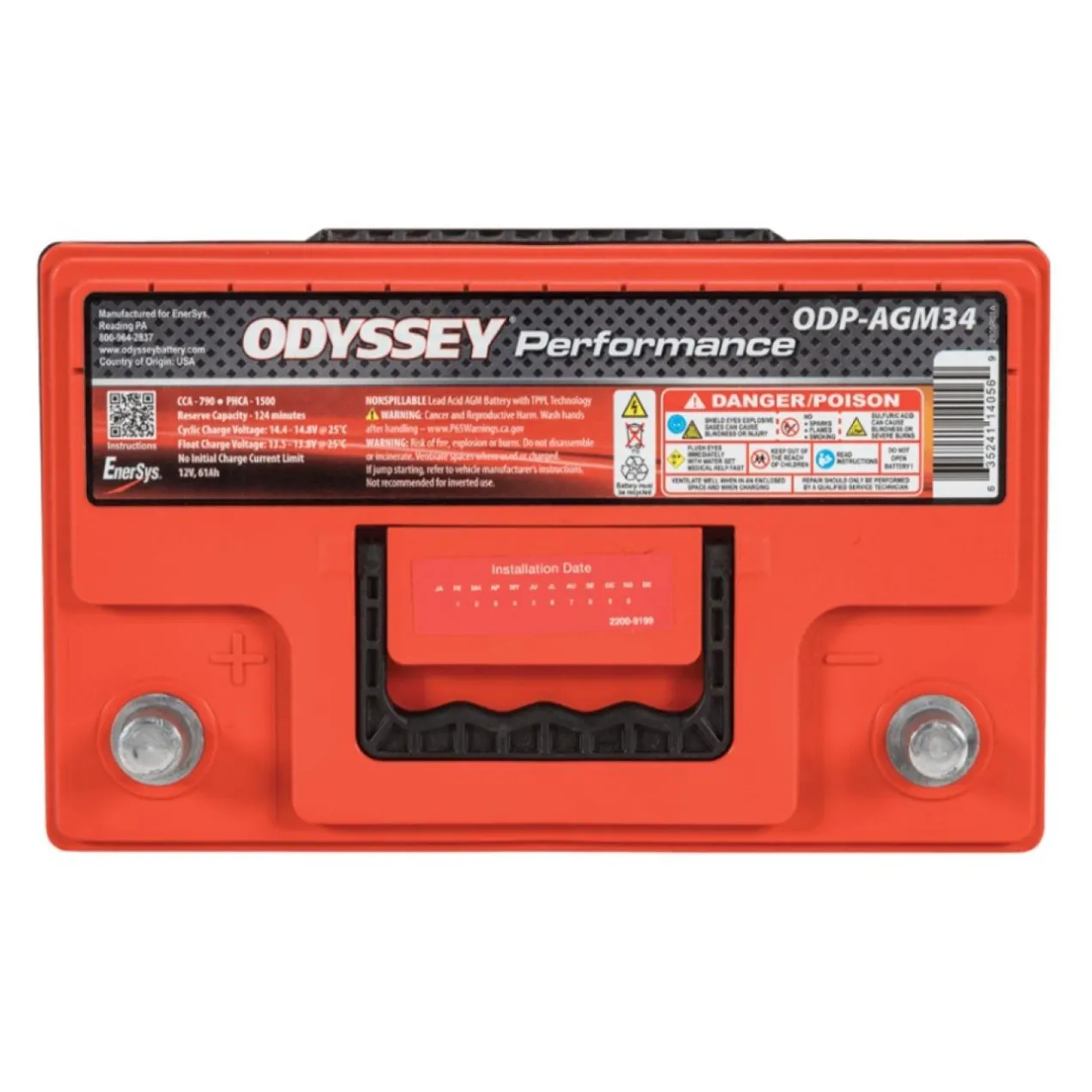 Batteria Odyssey Odp-agm34 (ex 34-790) Agm Performance Auto 61 Ah.