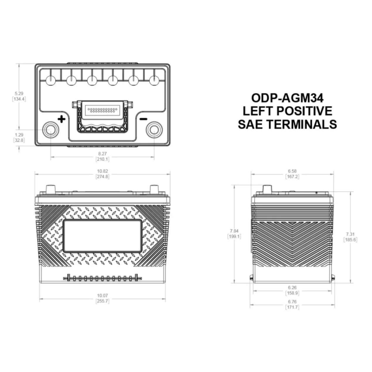 Batteria Odyssey Odp-agm34 (ex 34-790) Agm Performance Auto 61 Ah.