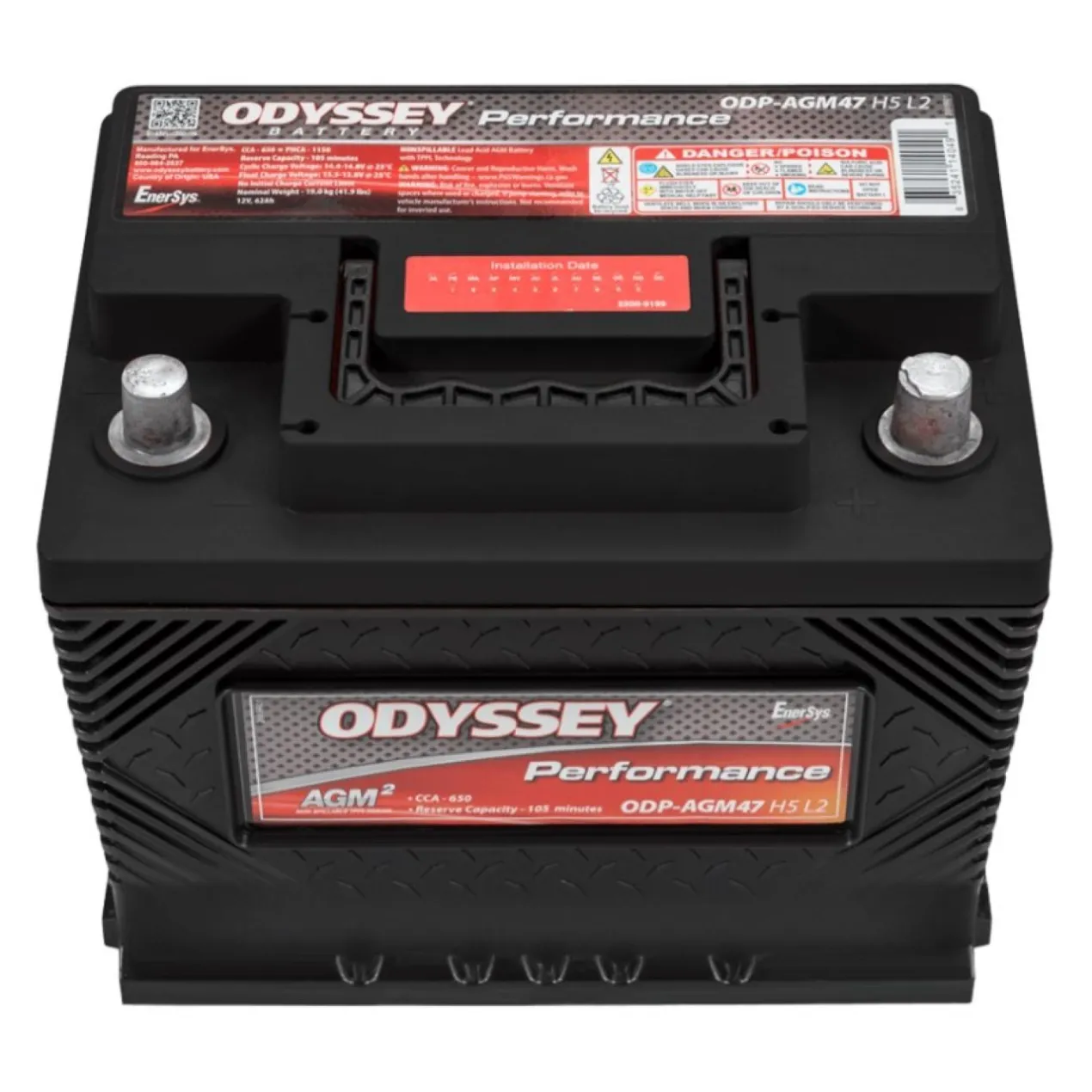 Batteria Odyssey Odp-agm47 H5 L2 (ex 47-650) Agm Performance Auto 62