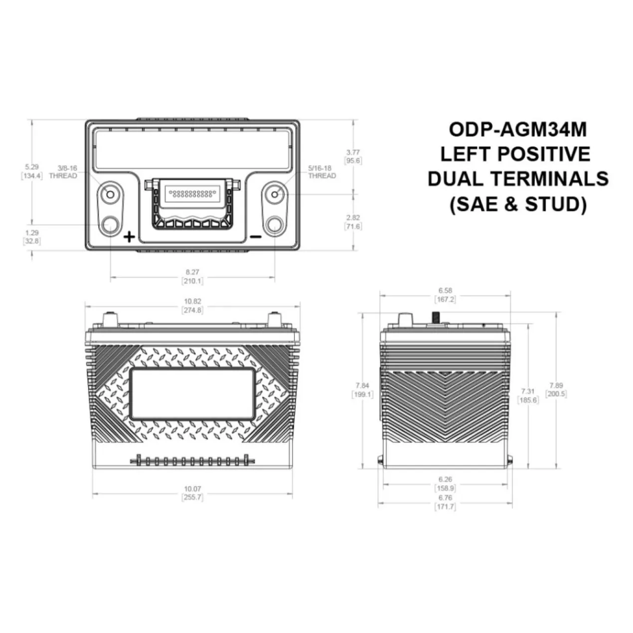 Batteria Odyssey Odp-agm34m (ex 34m-790) Agm Nautica E Diporto 62 Ah.