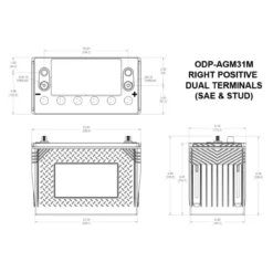 Batteria Odyssey Odp-agm31m (ex 31m-pc925) Agm Nautica E Diporto 100 Ah.