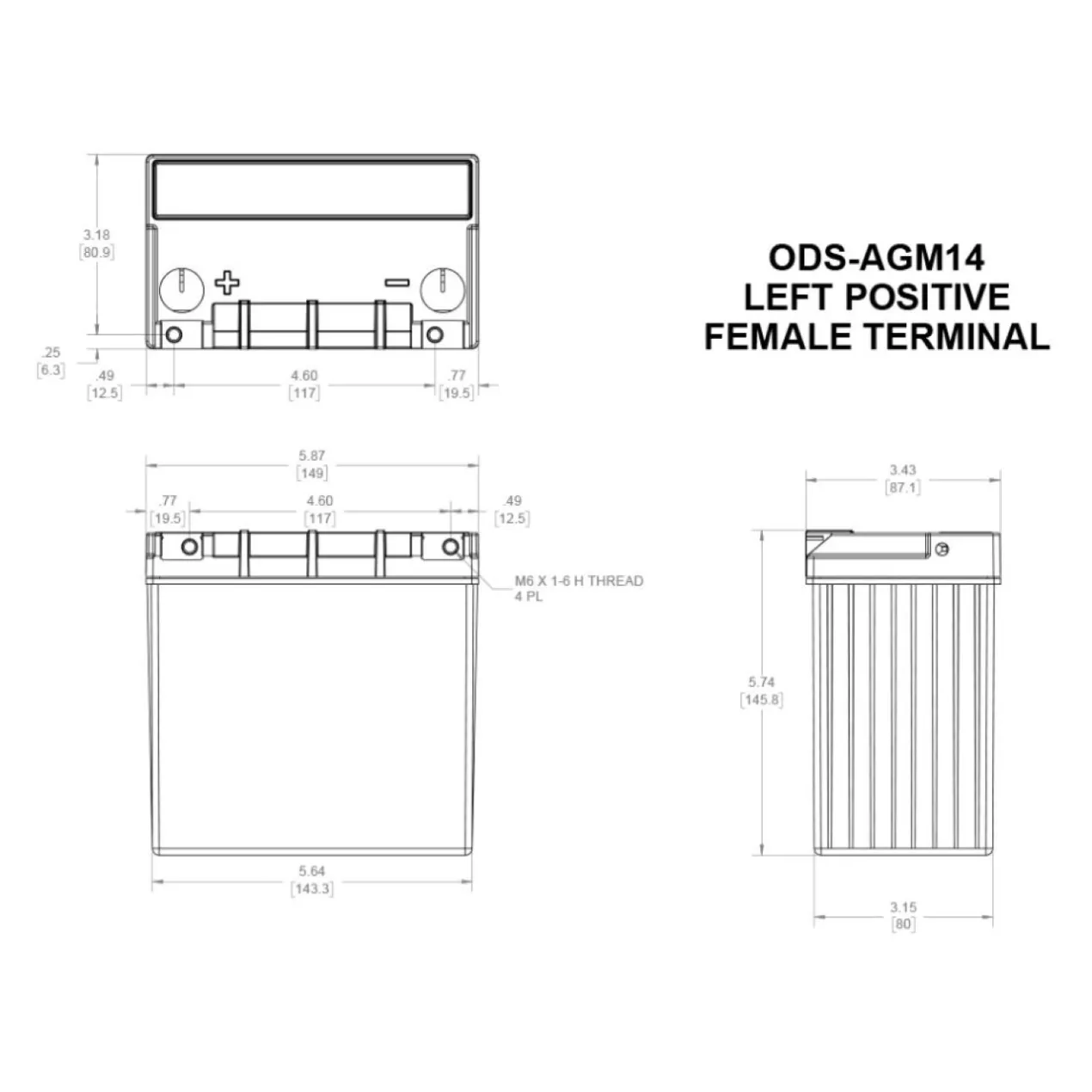 Batteria Odyssey Ods-agm14 Agm Extreme Series 12 Ah.