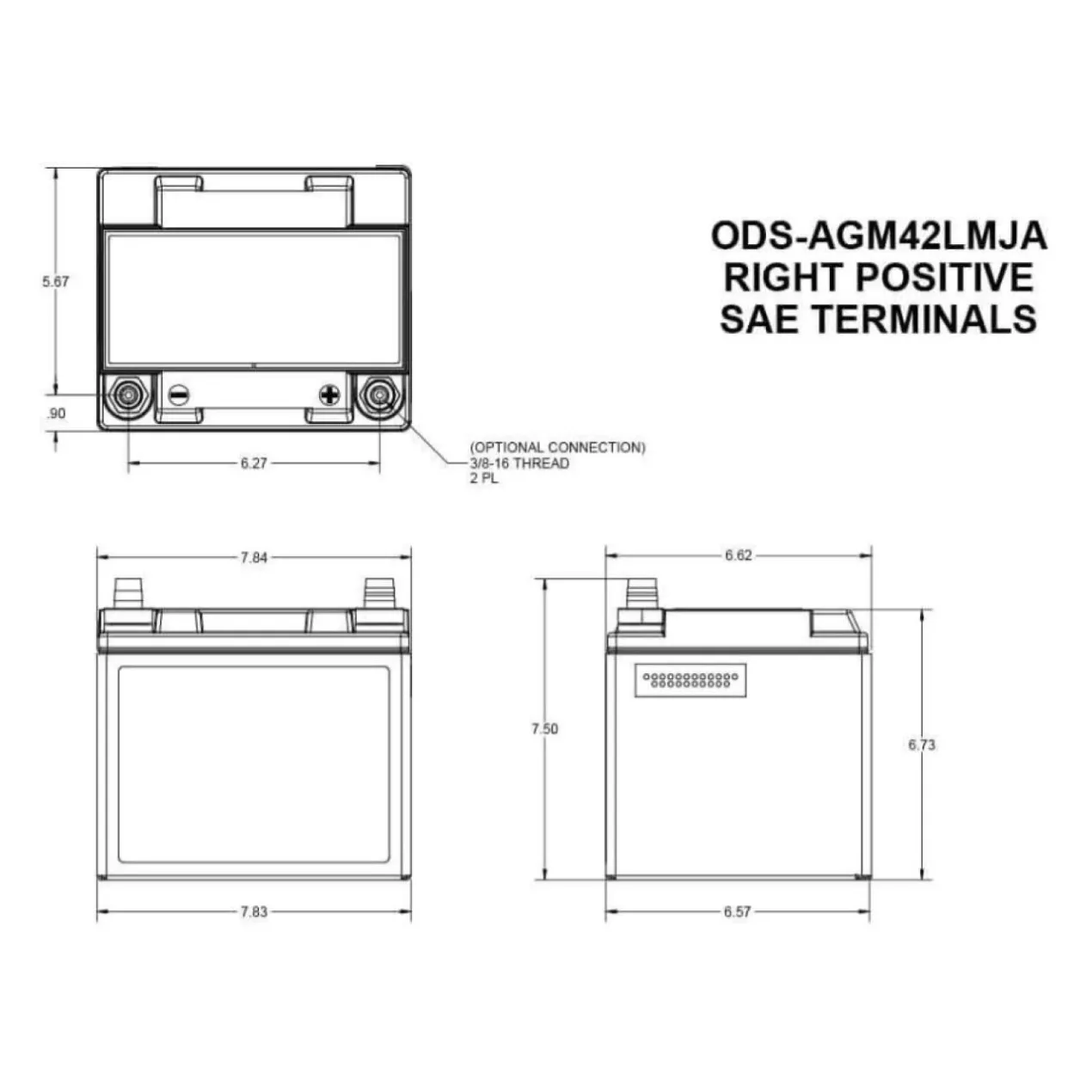 Batteria Odyssey Ods-agm42lmja ( Ex Pc1200mjt) Agm Extreme Series 42 Ah.