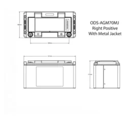 Batteria Odyssey Ods-agm70mj (ex Pc1700mj) Agm Extreme Series 68 Ah.