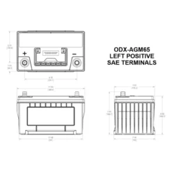 Batteria Odyssey Odx-agm65 (ex 65-pc1750t) Agm Extreme Series 74 Ah.