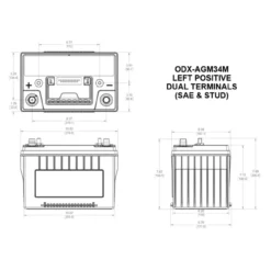 Batteria Odyssey Odx-agm34m (ex 34m-pc1500) Agm Nautica E Diporto 68 Ah.