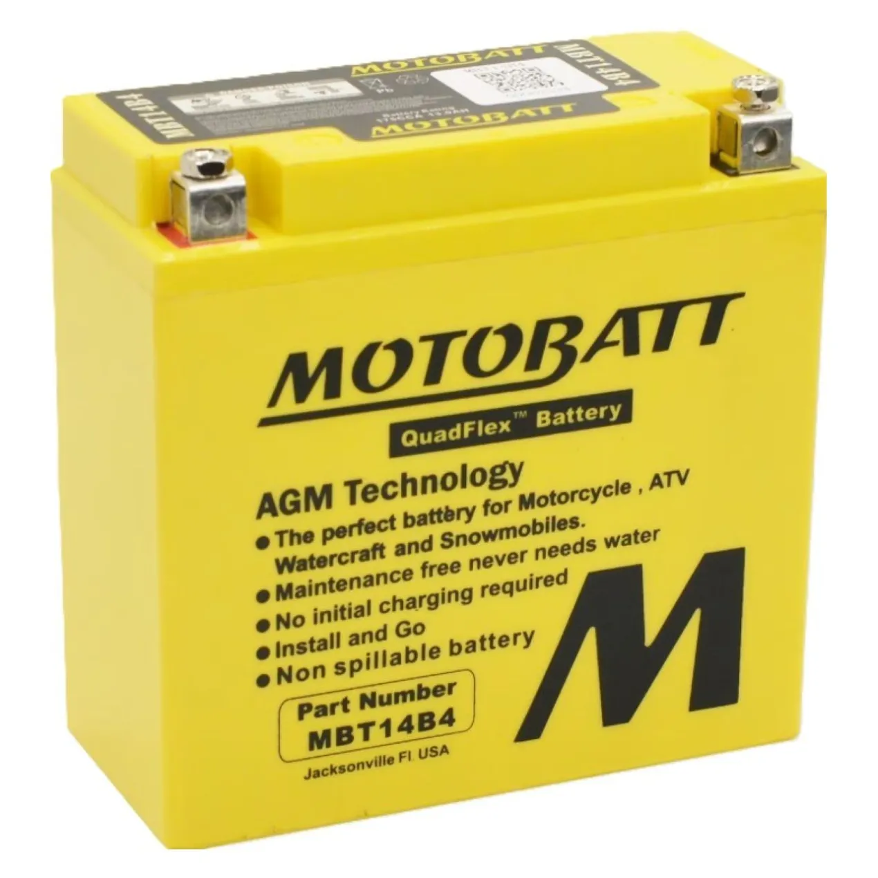 Batteria Potenziata Agm Motobatt 13 Ah Mbt14b4