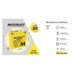 Batteria Potenziata Agm Motobatt 13 Ah Mbt14b4