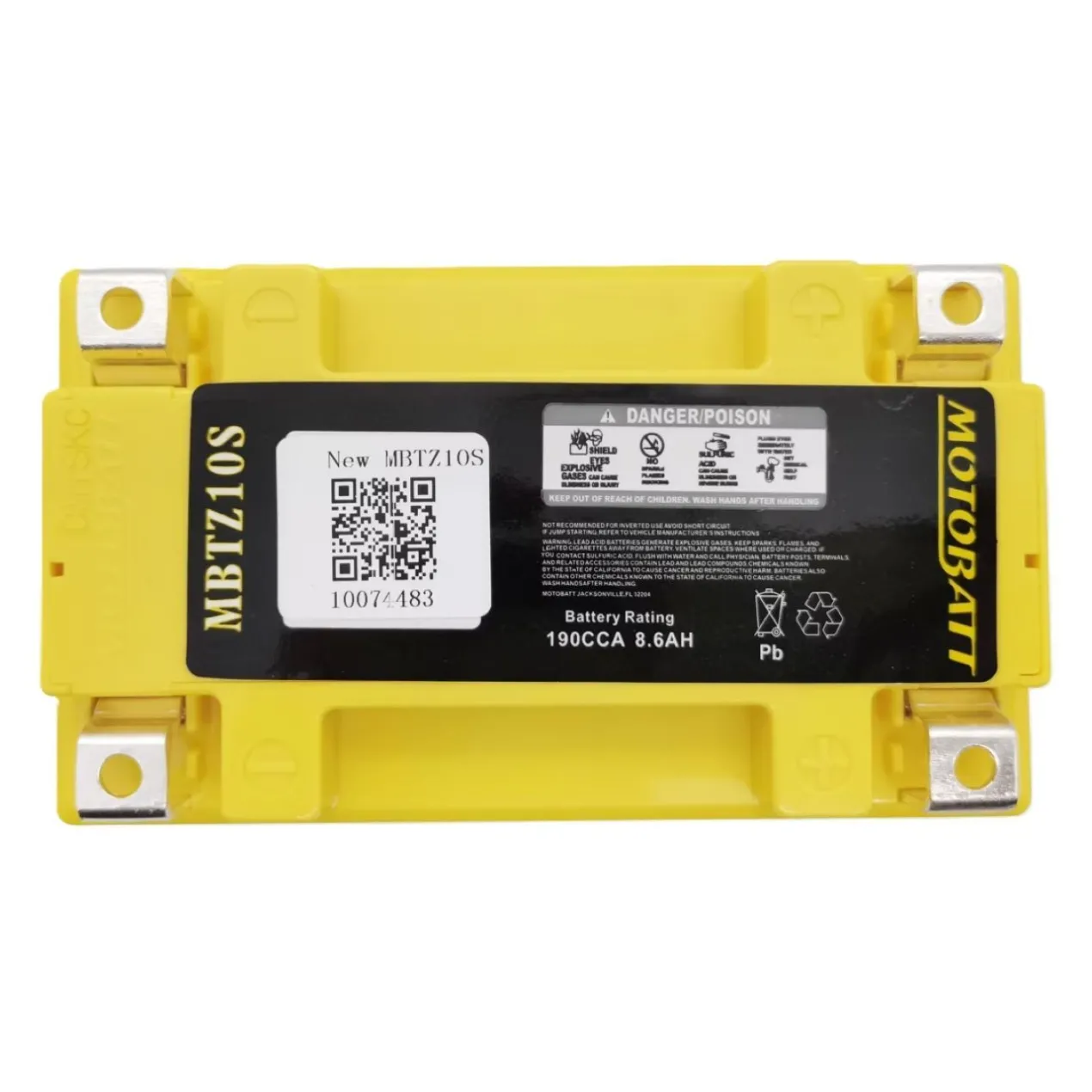 Batteria Potenziata Agm Motobatt 8,6 Ah Mbtz10s