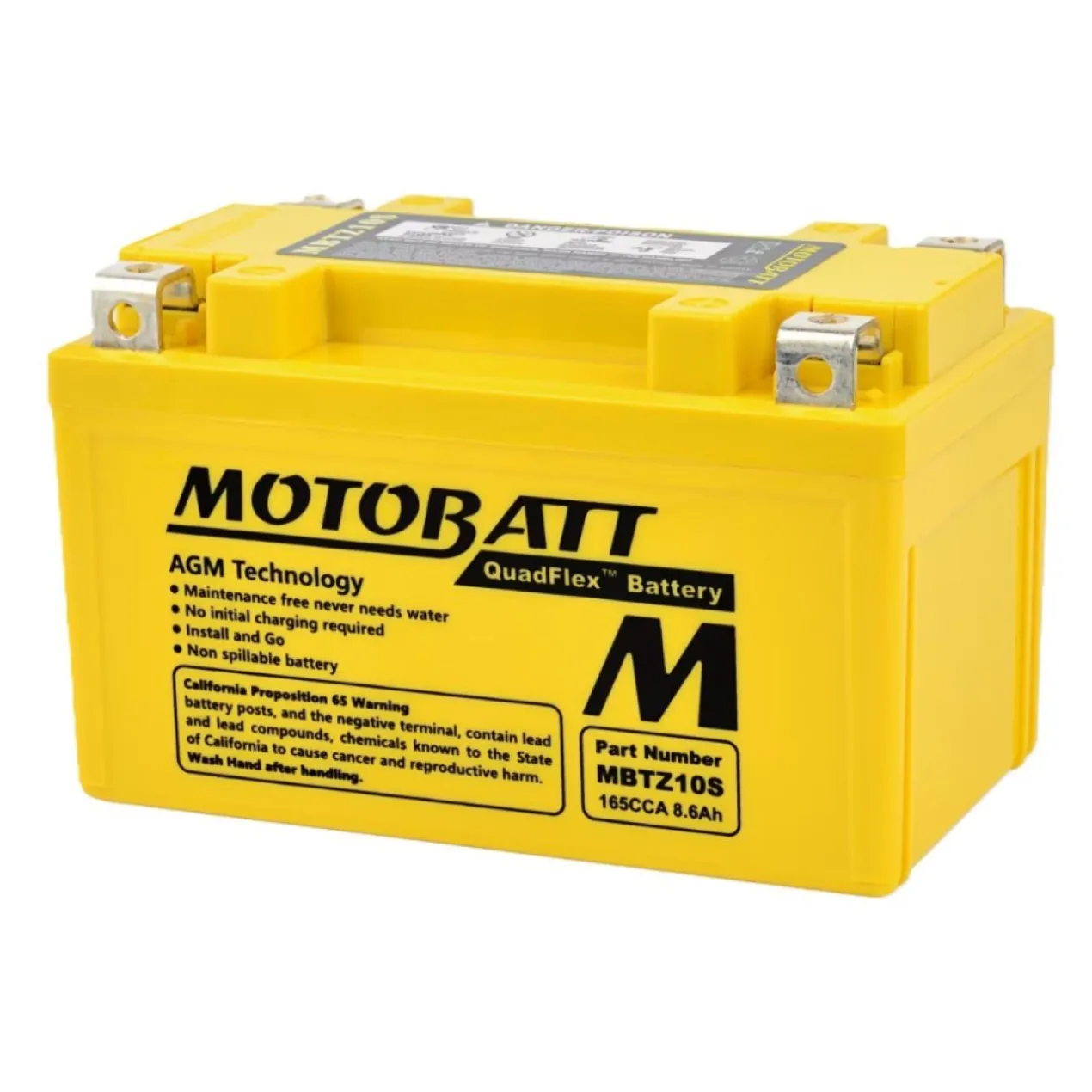 Batteria Potenziata Agm Motobatt 8,6 Ah Mbtz10s