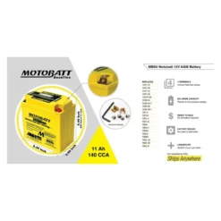 Batteria Potenziata Agm Motobatt 11 Ah Mb9u