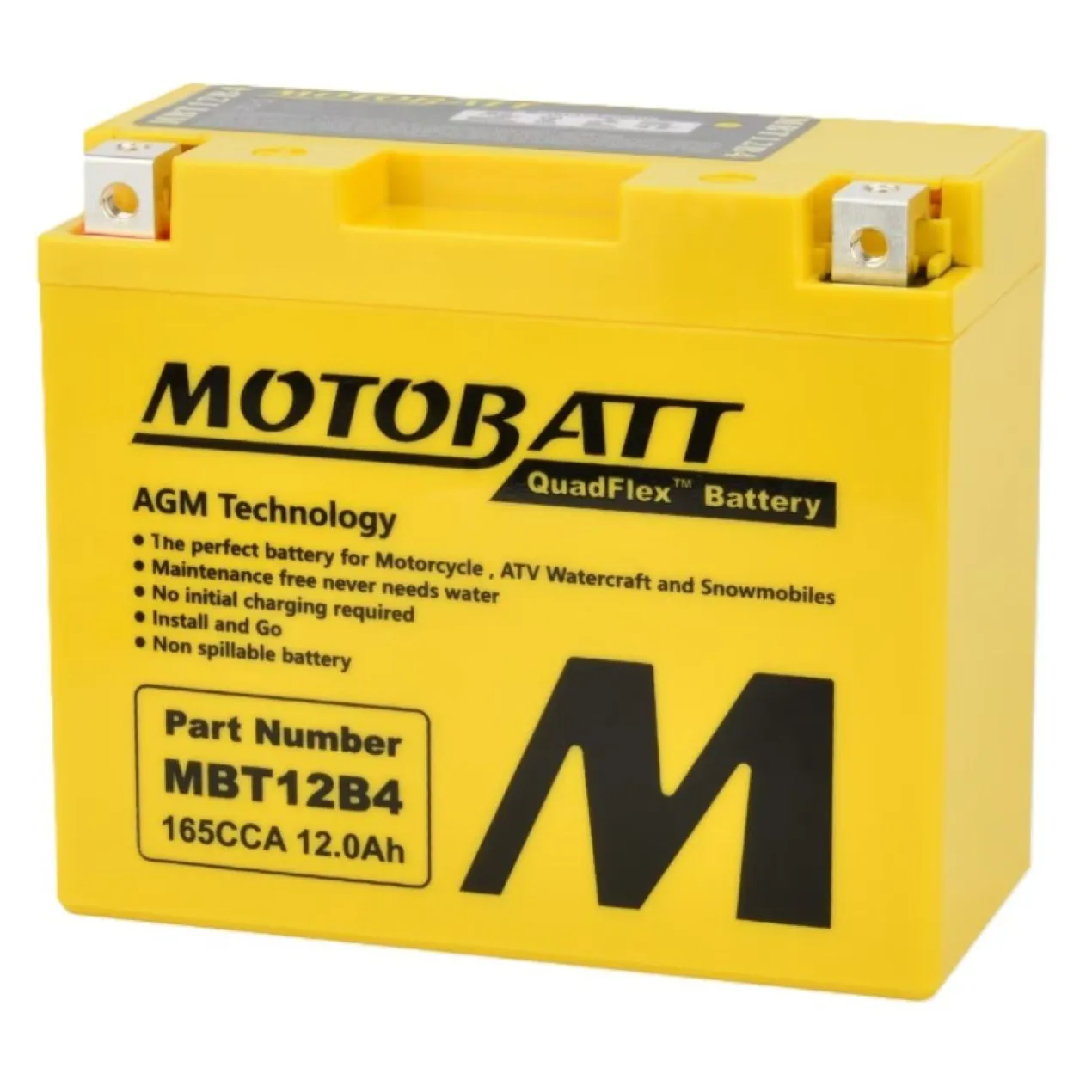 Batteria Potenziata Agm Motobatt 11 Ah Mbt12b4