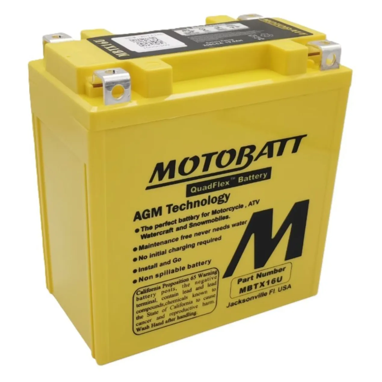 Batteria Potenziata Agm Motobatt 19 Ah Mbtx16u