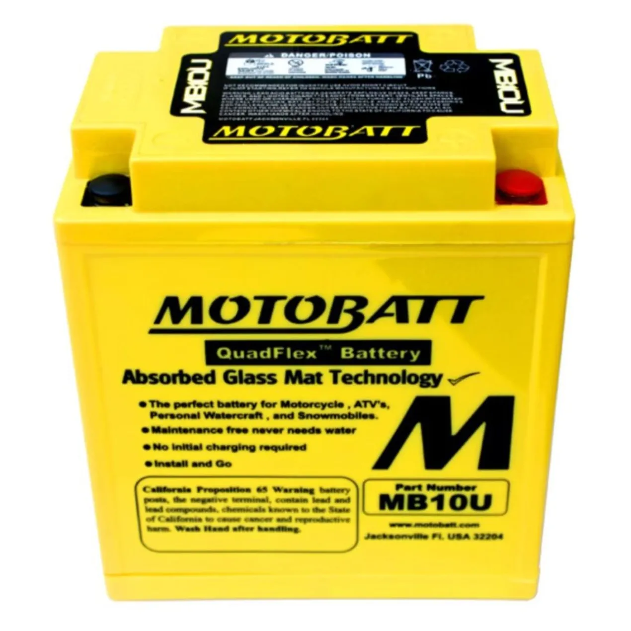 Batteria Potenziata Agm Motobatt 14,5 Ah Mb10u