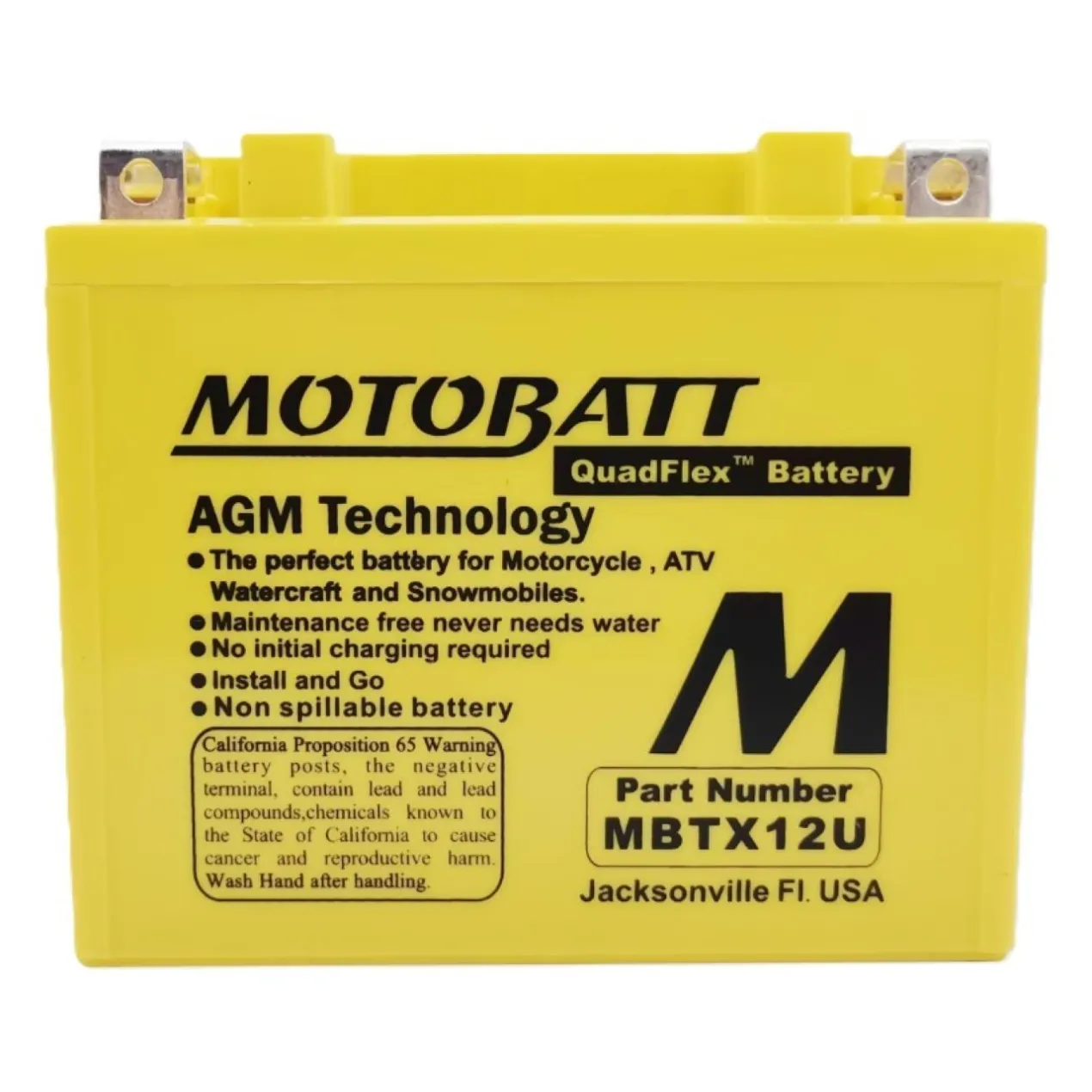 Batteria Potenziata Agm Motobatt 14 Ah Mbtx12u