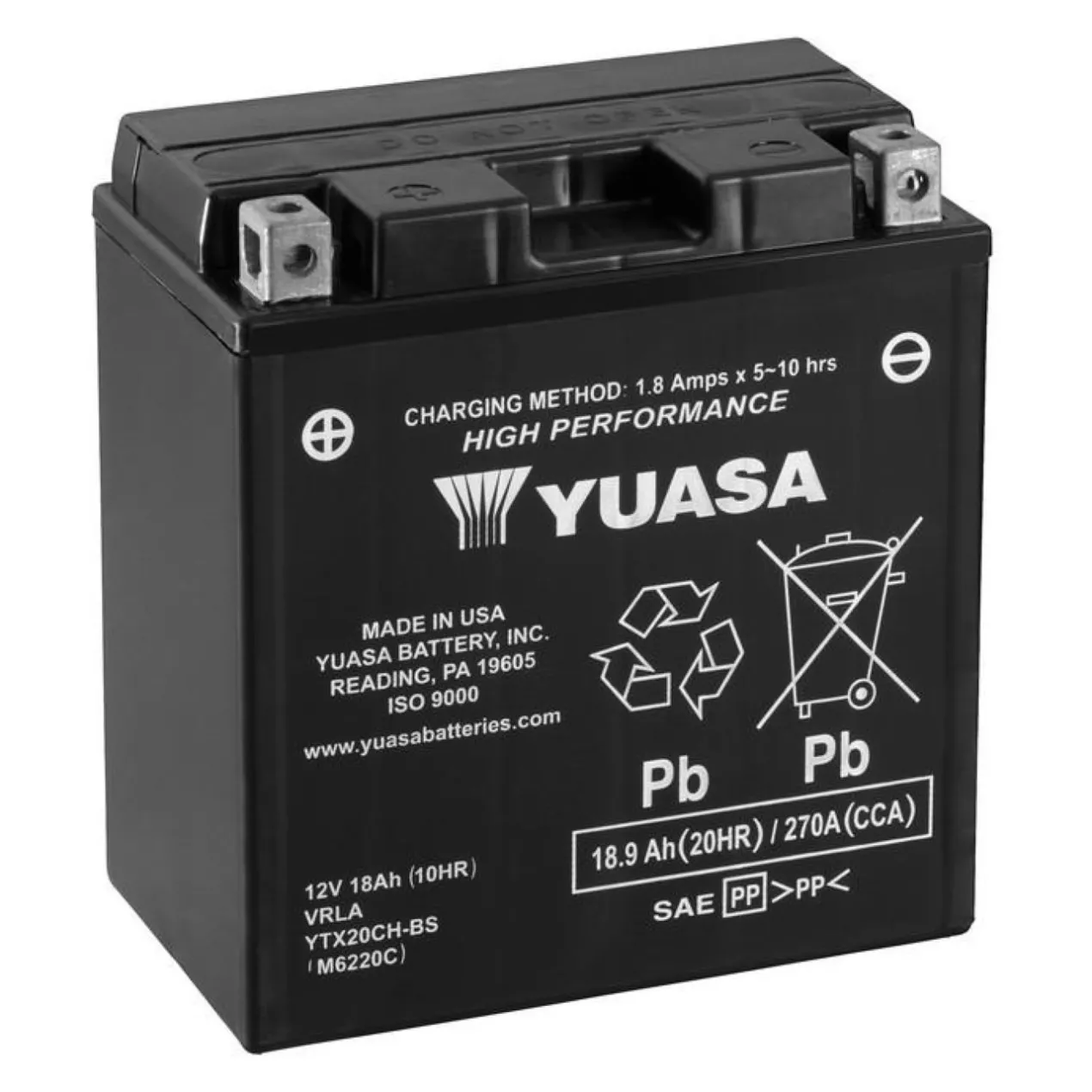 Batteria Yuasa Ytx20ch-bs 12v / 18 Ah. - Pronta All'uso