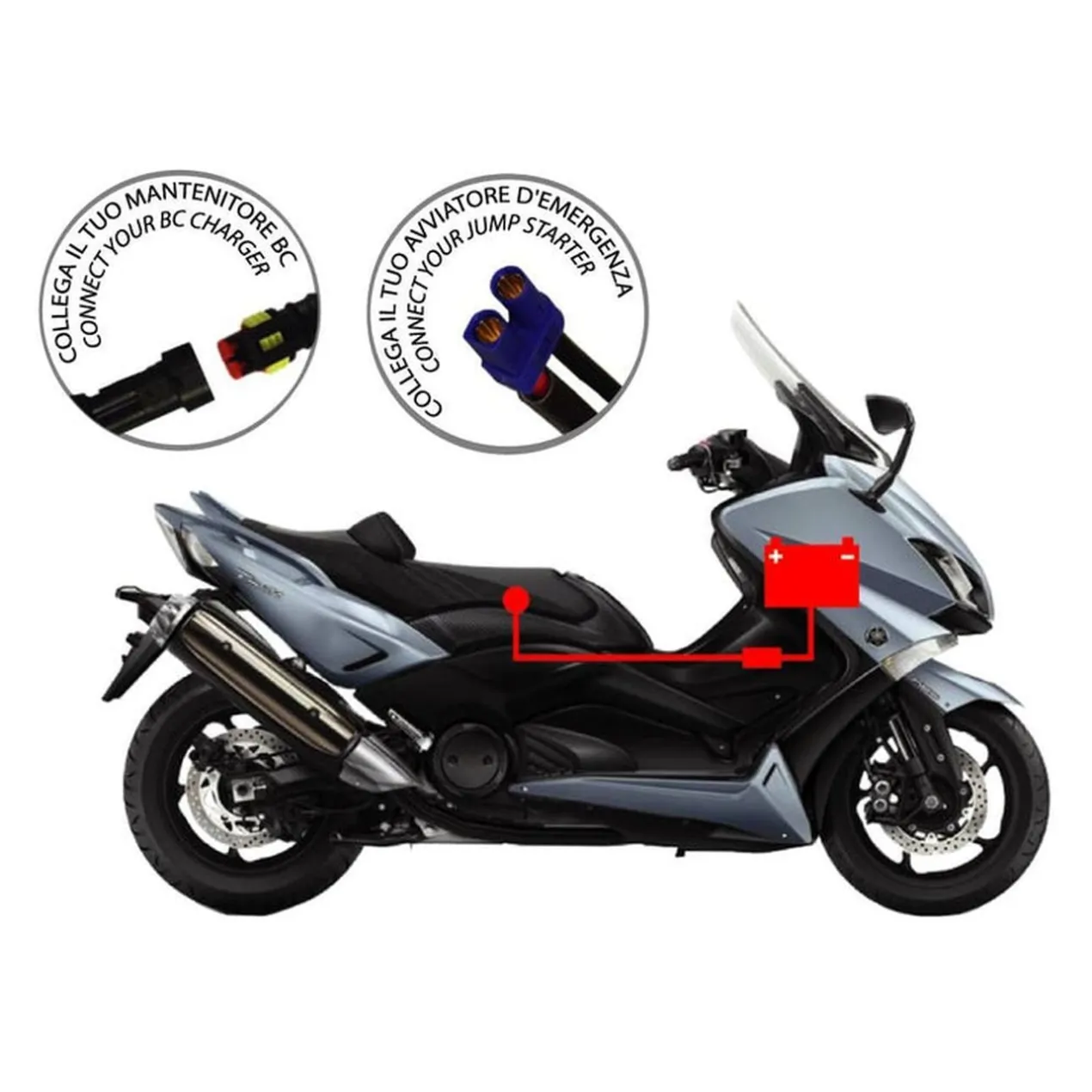 Bbc Bike Booster Cable 60cm Cablaggio Per Avviatori D'emergenza