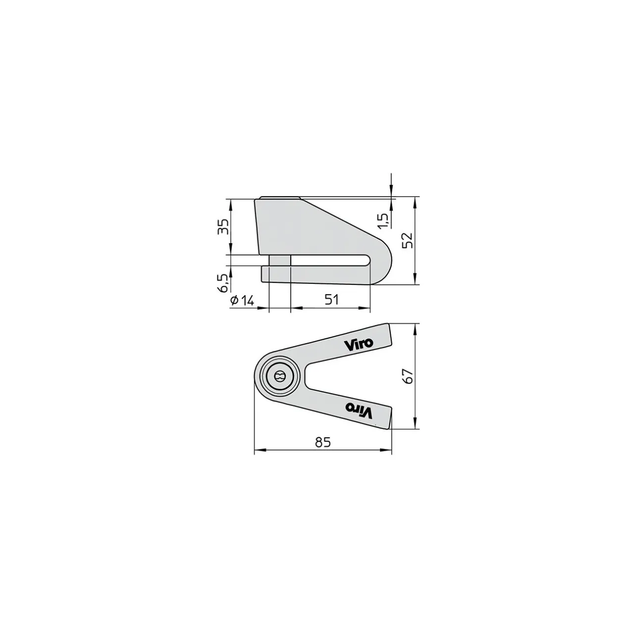 Blocca Disco Viro New Hardened 14 Mm