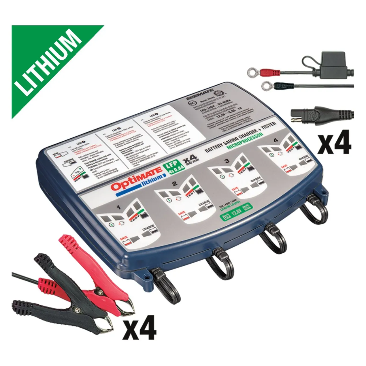 Caricabatterie Optimate Lithium 4s X 4 Quad Bank