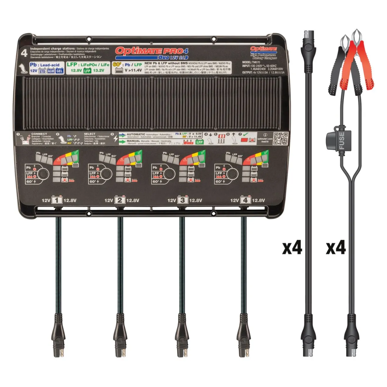 Caricabatterie Optimate Pro-4 Duo 5a