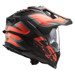 Casco Adventure Ls2 Mx701 Explorer Alter Matt Black Fl.orange