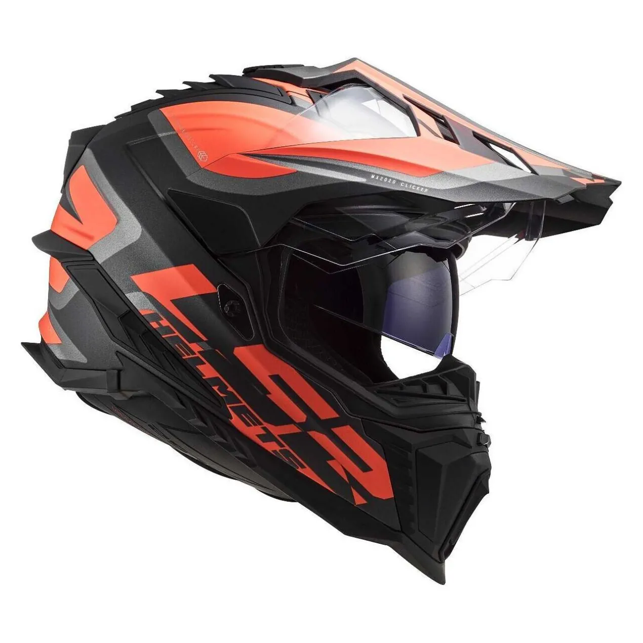 Casco Adventure Ls2 Mx701 Explorer Alter Matt Black Fl.orange