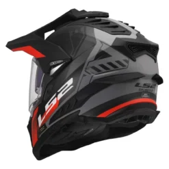 Casco Adventure Ls2 Mx701 Explorer Hexa Black Red Grey