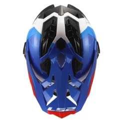 Casco Adventure Ls2 Mx701 Explorer Hexa White Blue Red
