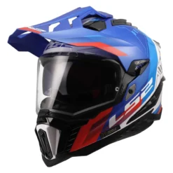 Casco Adventure Ls2 Mx701 Explorer Hexa White Blue Red