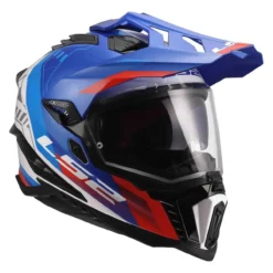 Casco Adventure Ls2 Mx701 Explorer Hexa White Blue Red