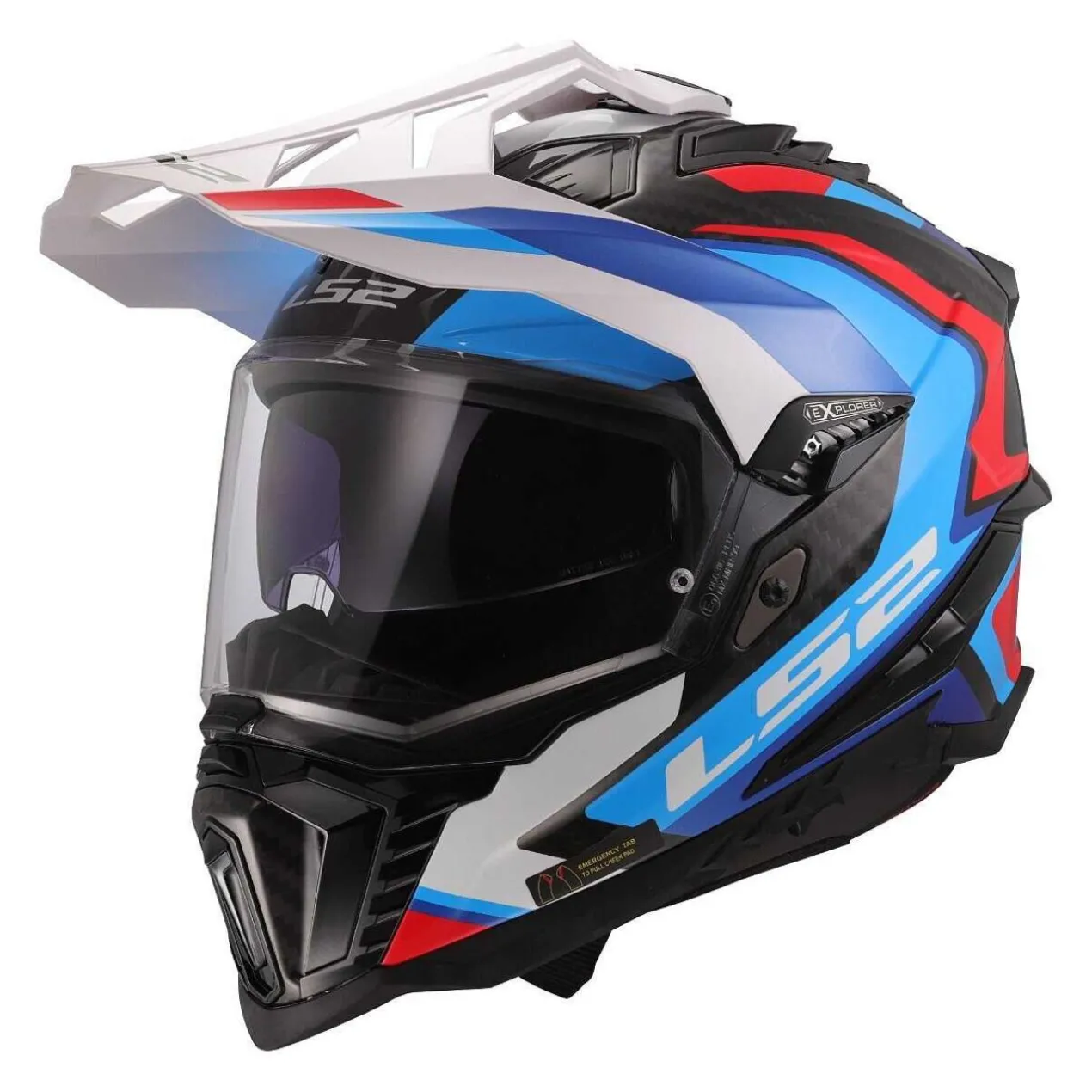 Casco Adventure Ls2 Mx701 Explorer C Frontier II White Blue