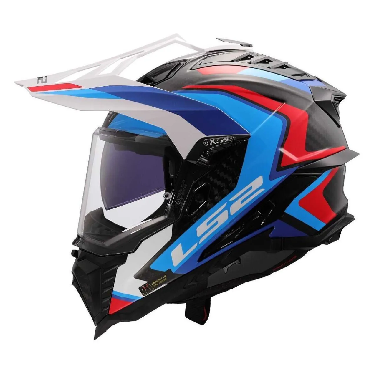 Casco Adventure Ls2 Mx701 Explorer C Frontier II White Blue